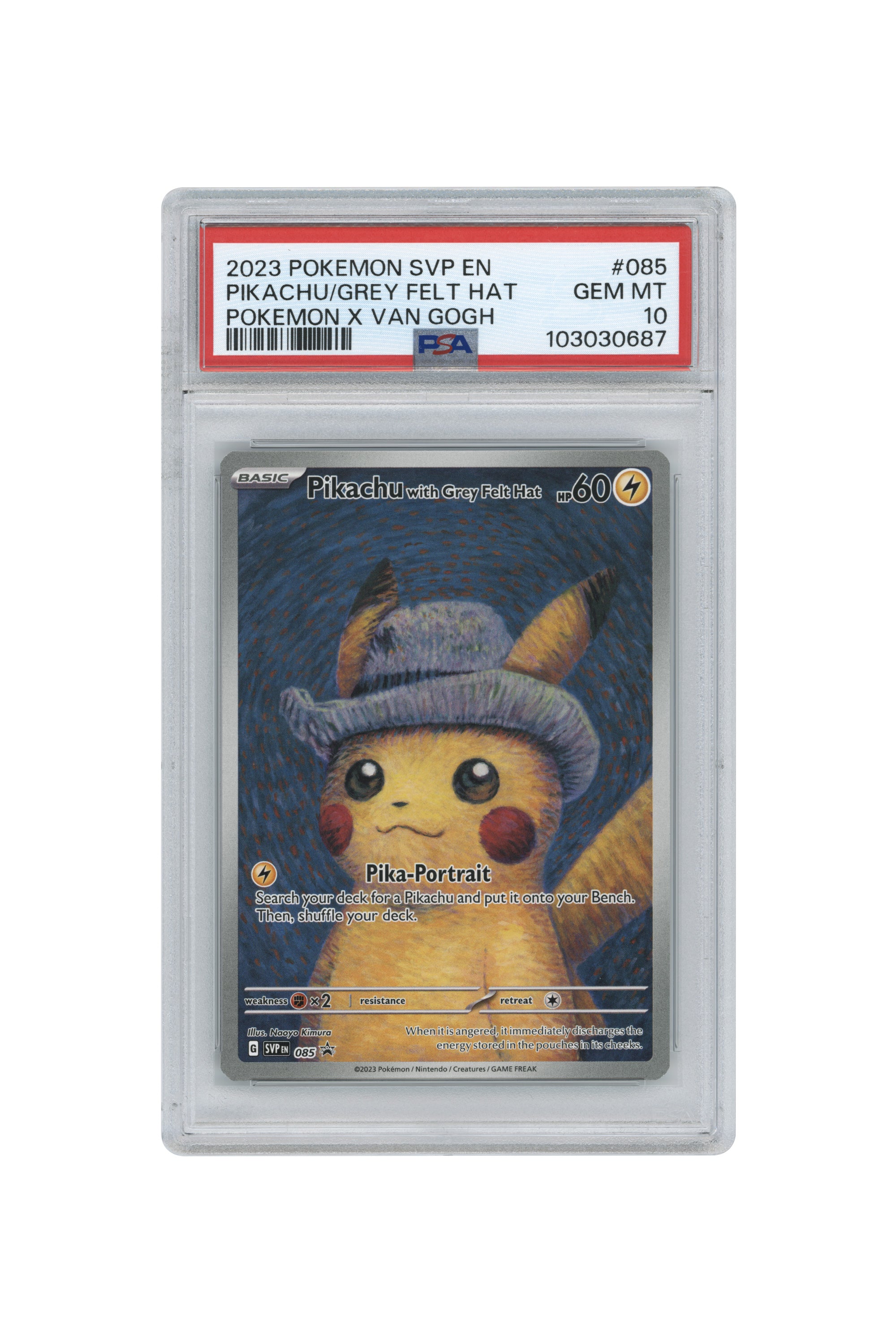 Pikachu with Grey Felt Hat – Pokemon x Van Gogh (085) (EN)