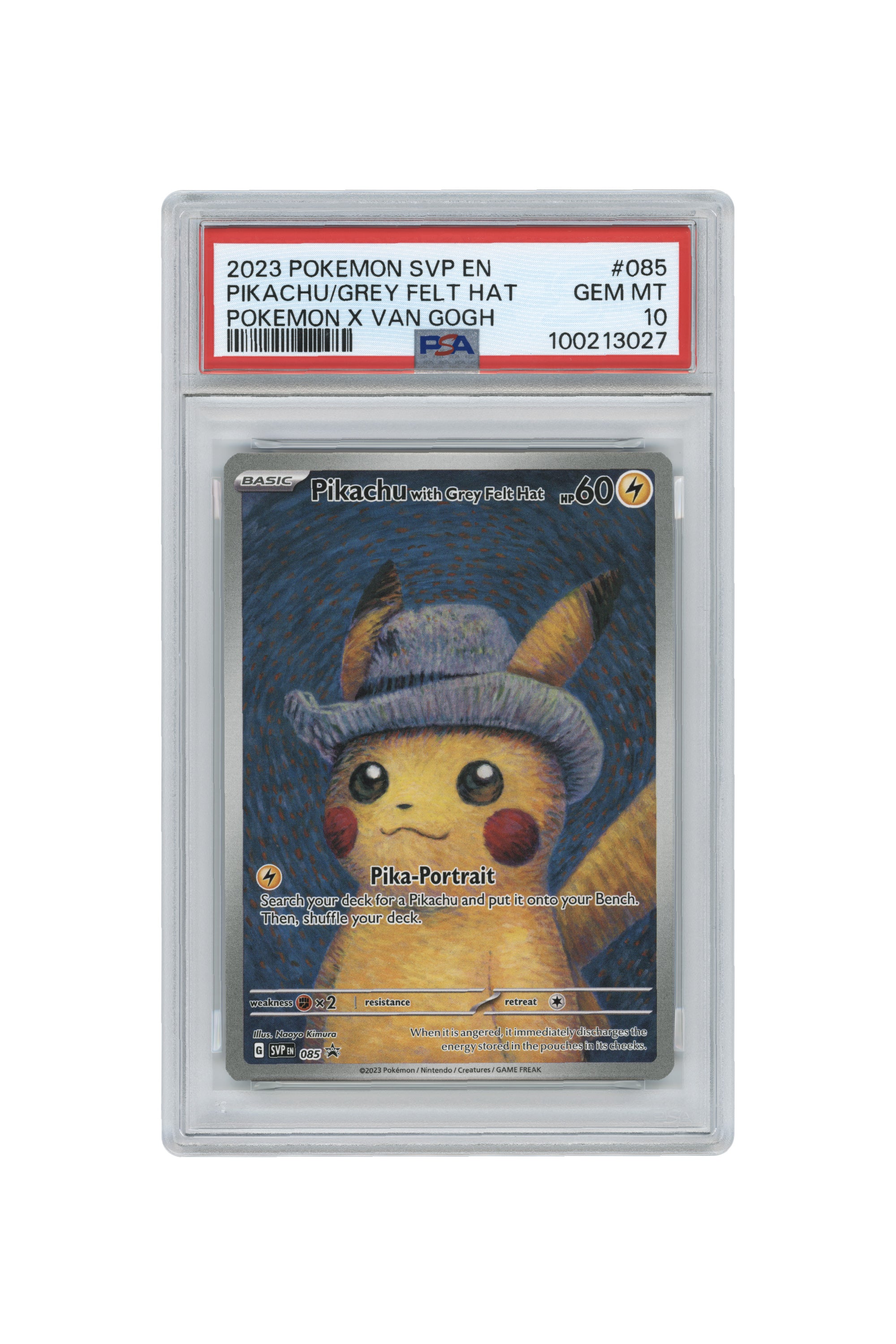 Pikachu with Grey Felt Hat – Pokemon x Van Gogh (085) (EN)