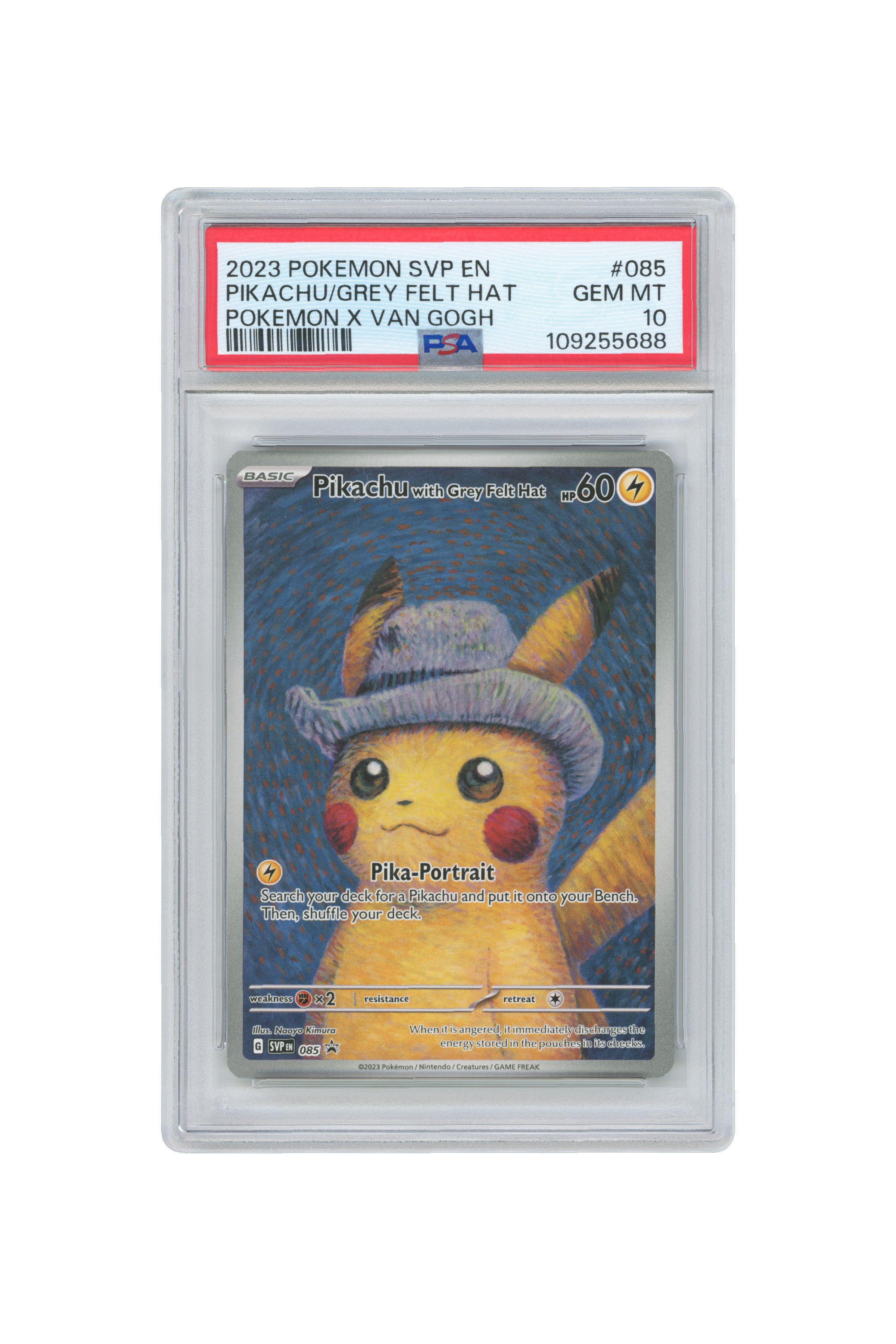 Pikachu with Grey Felt Hat – Pokemon x Van Gogh (085) (EN)