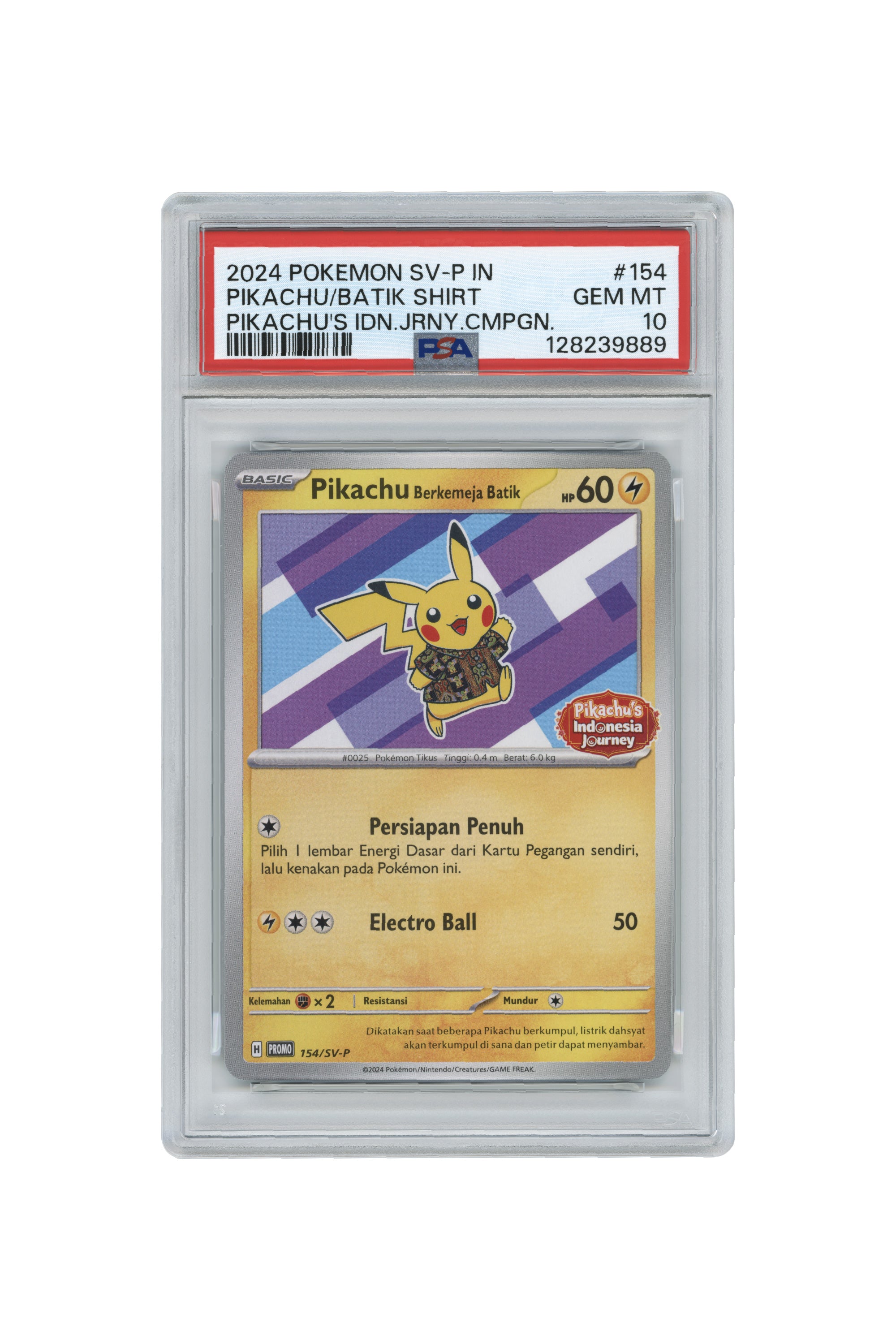 Pikachu in Batik Shirt – Pikachu's Indonesia Journey Campaign (154/SV-P) (EN)